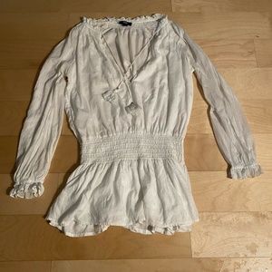 PAIGE Lemay Long Sleeve Boho Dress Cream /XS